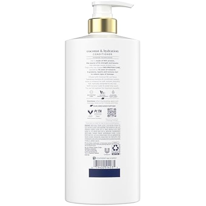 Dove CONDITIONER COCONUT & HYDRATION FOR DRY HAIR WITH BIO-PROTEIN CARE TECHNOLOGY AND COCONUT OIL 28 FL OZ - Image 3
